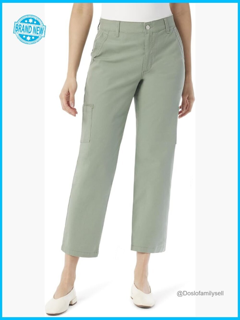 Cargo Pocket Zip Front Ankle Jeans High Rise Stretchy Everyday Wear